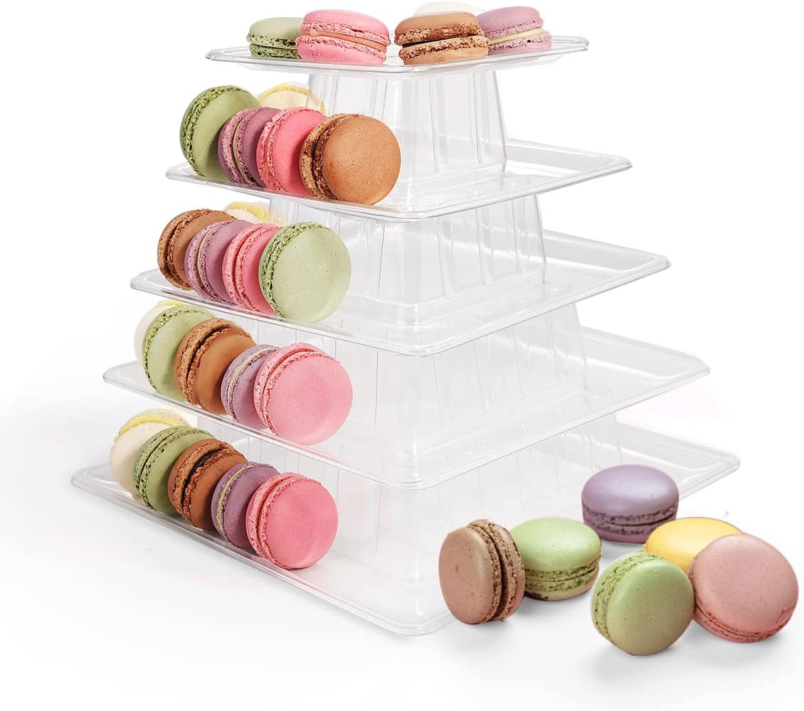 3 Tiers Round Cupcake Stand, Acrylic Cake Tower Stand Holder Macaron Display Rack Cookie Candy Buffet Desserts Platter with Base for Baby Shower, Birthday Party, Wedding, Party (3-Tiers with Base)