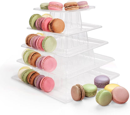 3 Tiers Round Cupcake Stand, Acrylic Cake Tower Stand Holder Macaron Display Rack Cookie Candy Buffet Desserts Platter with Base for Baby Shower, Birthday Party, Wedding, Party (3-Tiers with Base)