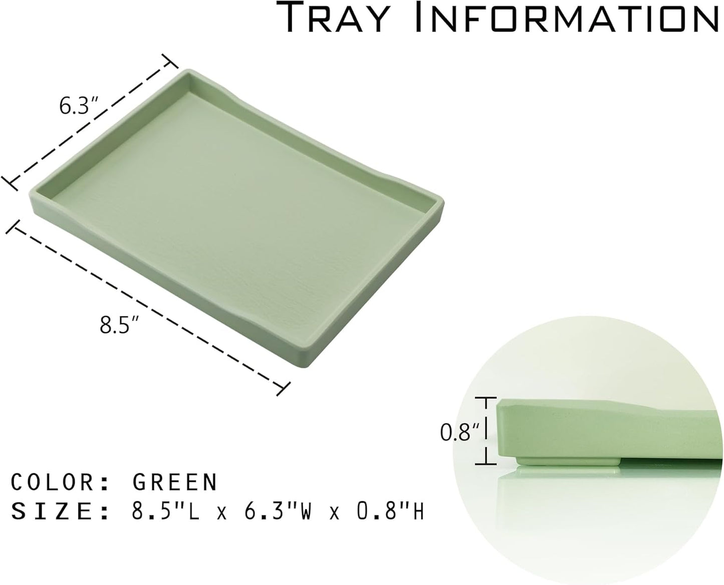 White Serving Tray (13.5 x 9.6 inch) for Serving Accessory, Elegant & Stackable Plastic Tray for Spa, Coffee, Drinks, Tea, Bar, Party, Seasoning, Perfume and Display Use.