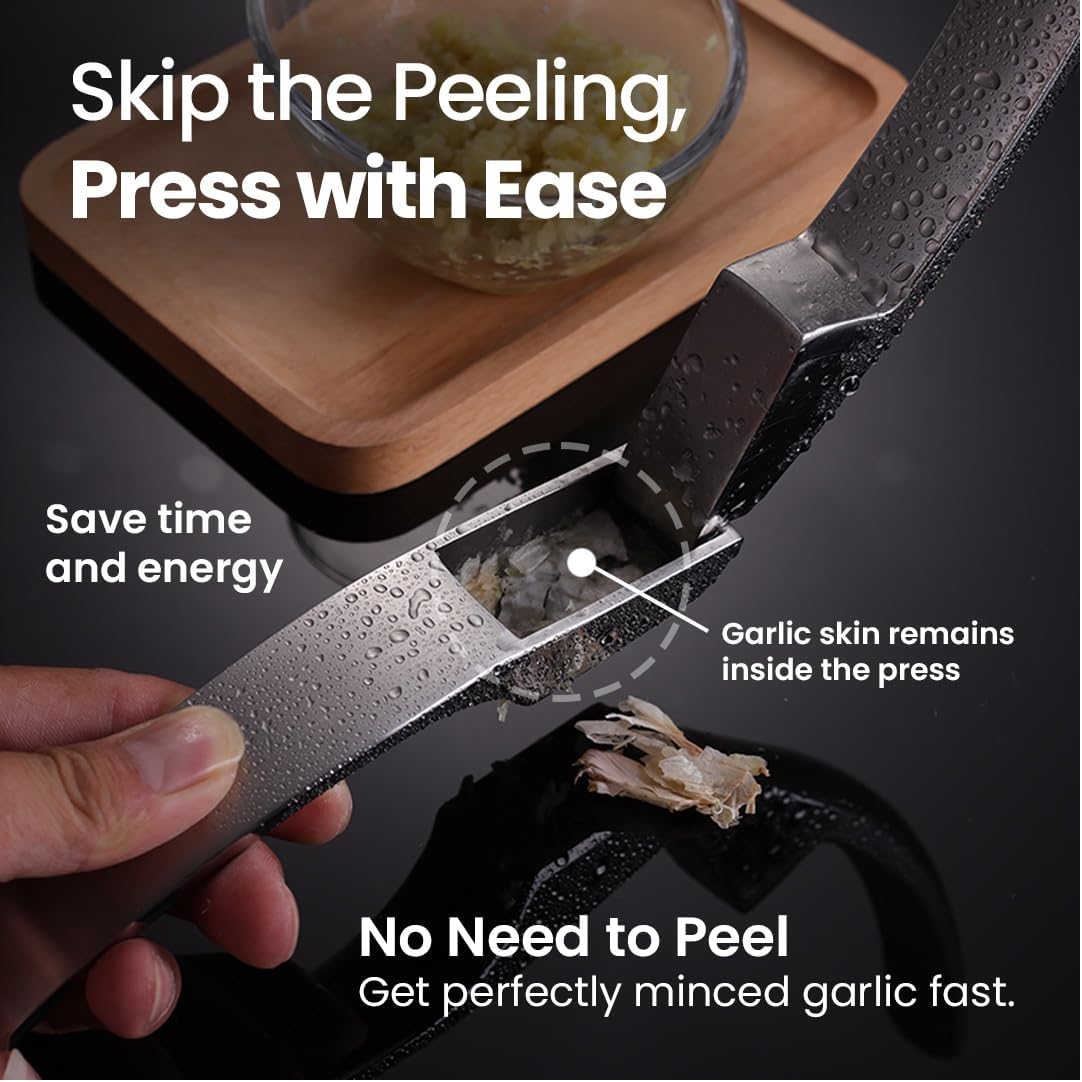 Gourmet Easy Garlic Press Lifetime Replacement, No Need to Peel, Fine Mince