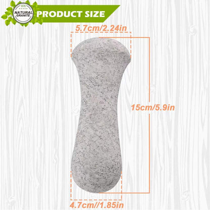 Tianman Marble Replacement Pestle 5.9" Length Polished, Use Pestle on Both Ends (Only Pestle Mortar Not Included) (Grey Marble Polished)