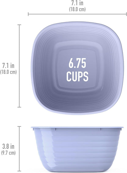 Bentgo Prep - 1-Compartment Bowls with Custom-Fit Lids - Reusable, Microwave Safe, Durable, PFAS & BPA-Free, Freezer & Dishwasher Safe Meal Prep Food Storage - 10 Bowls & 10 Lids (White Stone Tan)