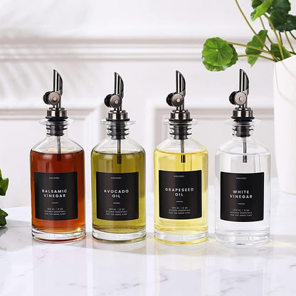 Molimoli - Premium Olive Oil Dispenser Bottles for Kitchen with Pourer - Oil and Vinegar Dispenser Set, Glass Dispenser for Kitchen, Dispenser Bottle of 350ml