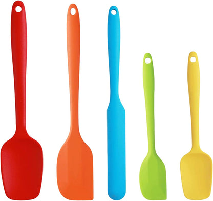 5PCS Silicone Spatula Set for Baking and Cooking – Heat-Resistant, Non-Stick, Flexible Kitchen Scraper