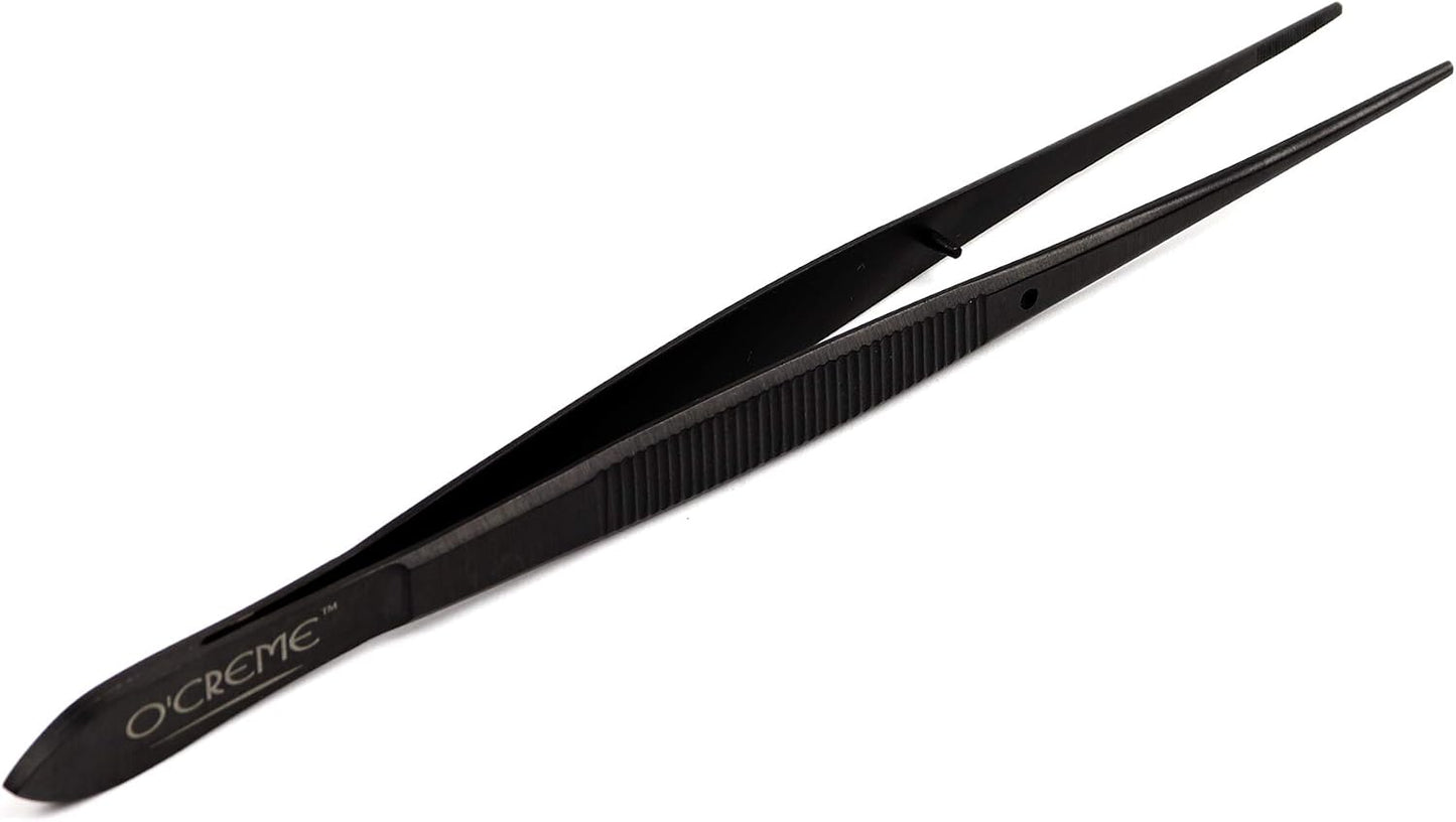 O'Creme Stainless Steel Precision Kitchen Tweezer Tongs 6.25" with Fine Tip (Purple)