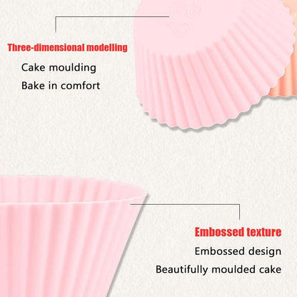 36 Pack Silicone Muffin Cups, Non-Stick Muffin Liners Cake Cup Mold Set, Reusable Silicone Baking Cups, Baking Muffin Cups Liners for Cupcakes, Multicolor