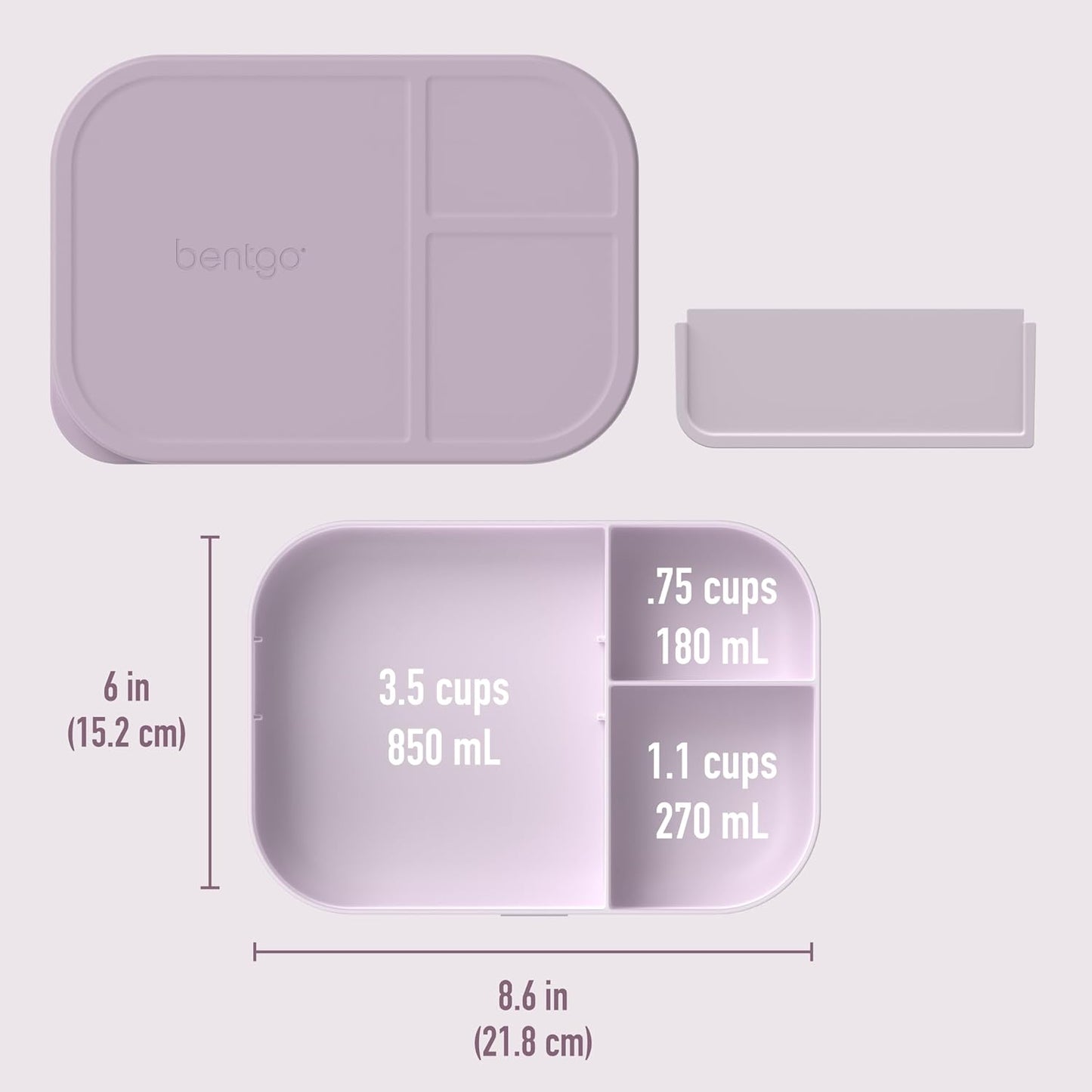 Bentgo® Modern Tray with Matte Lid - Reusable, BPA-Free, Meal Prep Containers for Adults with Removable Divider - 3 or 4 Compartments for Healthy Portioned Meals At Home & On the Go (Navy)