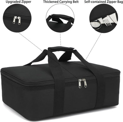 GYEUKHAM Insulated Casserole Carrier Bag - Large Portable Hot and Cold Food Storage Tote with Handles Thermal Bag for Parties, Picnics, Camping, Travel,Fits 9"x13" Baking Dish,Grey