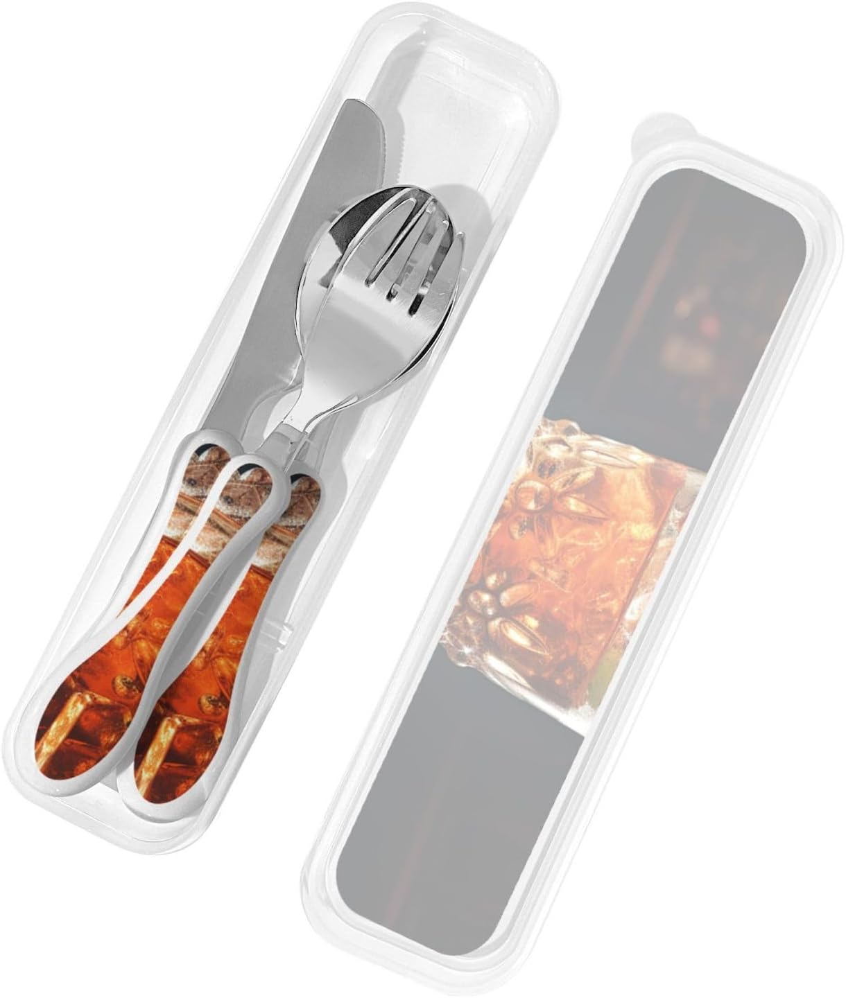 3-Piece Kids Silverware Set With Storage Case, Stainless Steel Reusable Children Safe Knife Spoon Fork Set Classic Cocktail Children Flatware Set For Kids Lunch Box