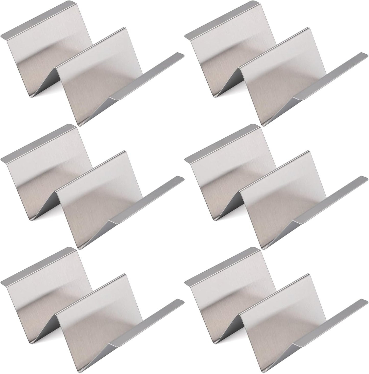 Stainless Steel Taco Holder Stand Set of 6 - Stylish Rack Holds Up to 2 Tacos Each,Stylish Taco Rack with Handles