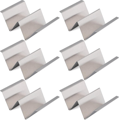 Stainless Steel Taco Holder Stand Set of 6 - Stylish Rack Holds Up to 2 Tacos Each,Stylish Taco Rack with Handles
