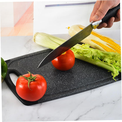 SEWACC 3pcs Anti-skid Plastic Cutting Board Mats Set Double-sided Marble Pattern Thicker Chopping Boards for Meat and Vegetables Non-slip Black Plastic Cutting for Home Kitchen Use