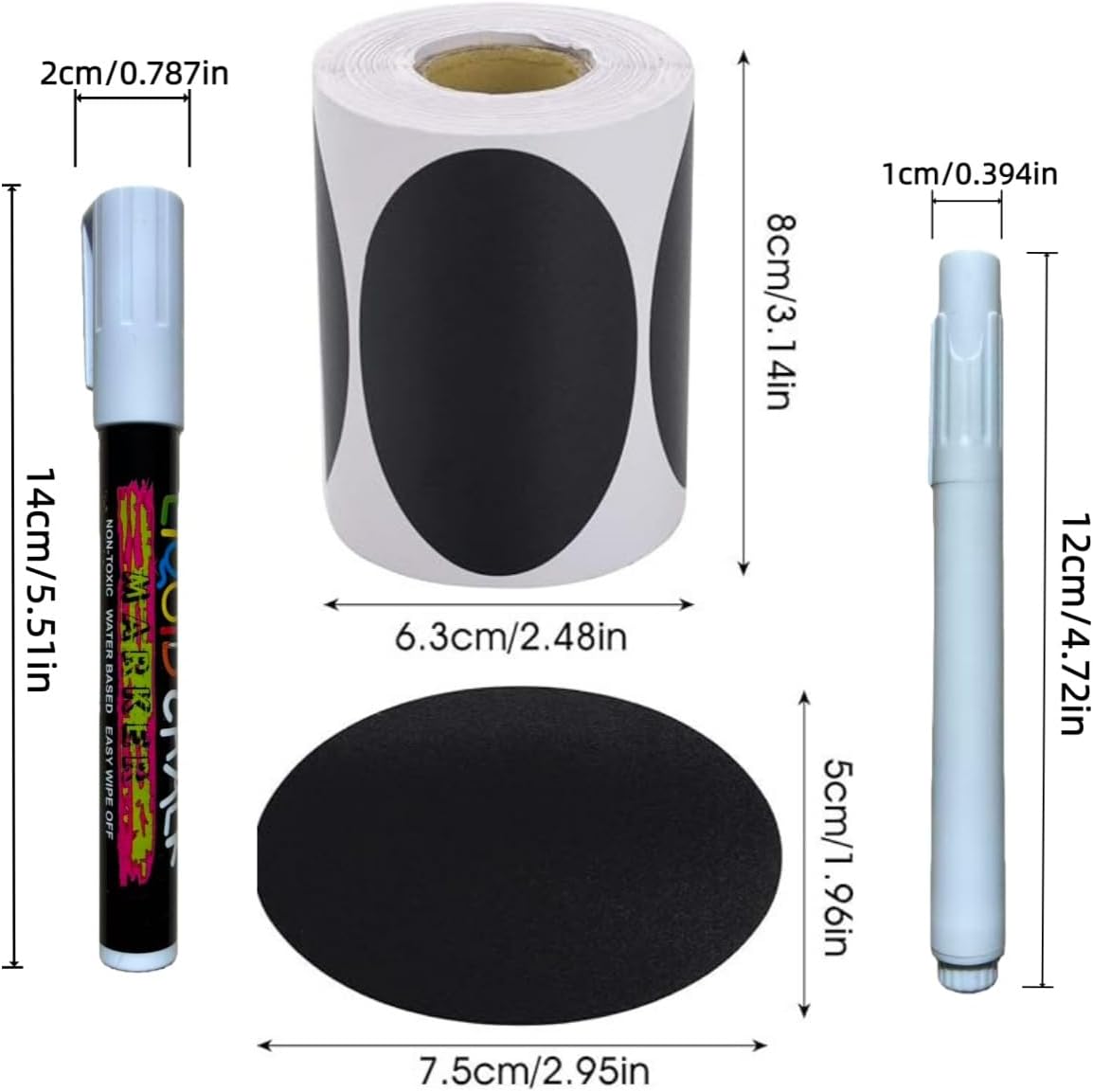 Blackboard Labels - 185 Waterproof Reusable Blackboard Stickers with 3 Liquid Chalk for Mason Jars, Party Decor, Craft Rooms, Weddings, Storage。