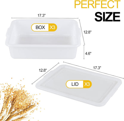 3 Pack Pizza Dough Proofing Box, Pizza Storage Container, 13L