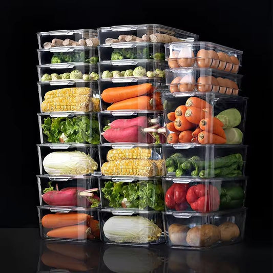 Clear Refrigerator Organizer Bins – Stackable Fridge Storage Containers for Kitchen, Pantry & Freezer – BPA Free Acrylic Baskets (5-Piece Set)