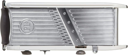 PL8 Professional Mandoline - Versatile Slicer with Adjustable Straight, Waffle, and Julienne Blades, Extra-Wide Stainless Steel Deck, Safety Hand Guard, Non-Skid Feet, and Space-Saving Design
