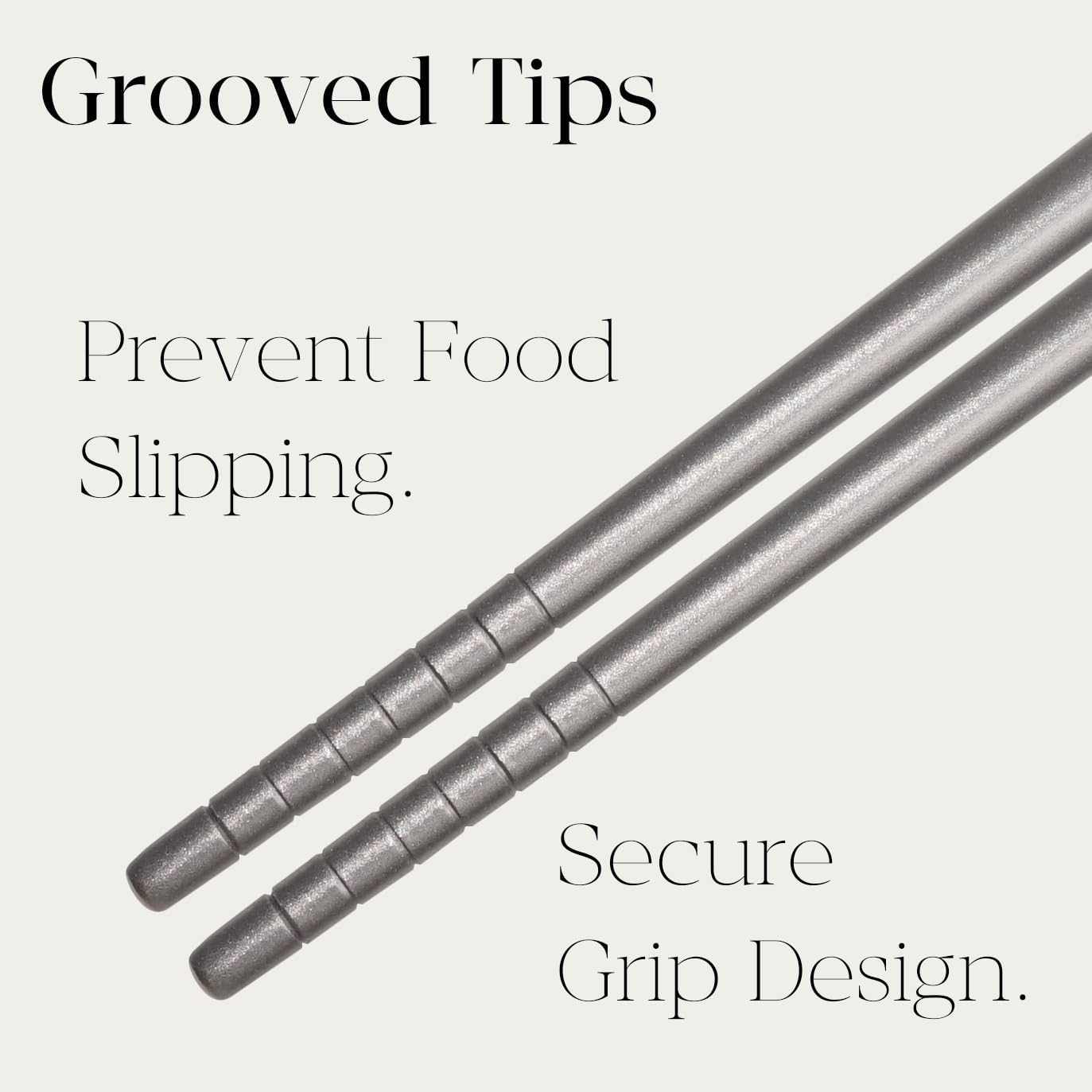 1 Pair Titanium Chopsticks-Unbreakable Camping & Travel Utensils, Panda Laser Engraved Lightweight Chopsticks Gift Set with Carry Case, Drawstring Bag/Dishwasher Safe(99.8% Pure Titanium)