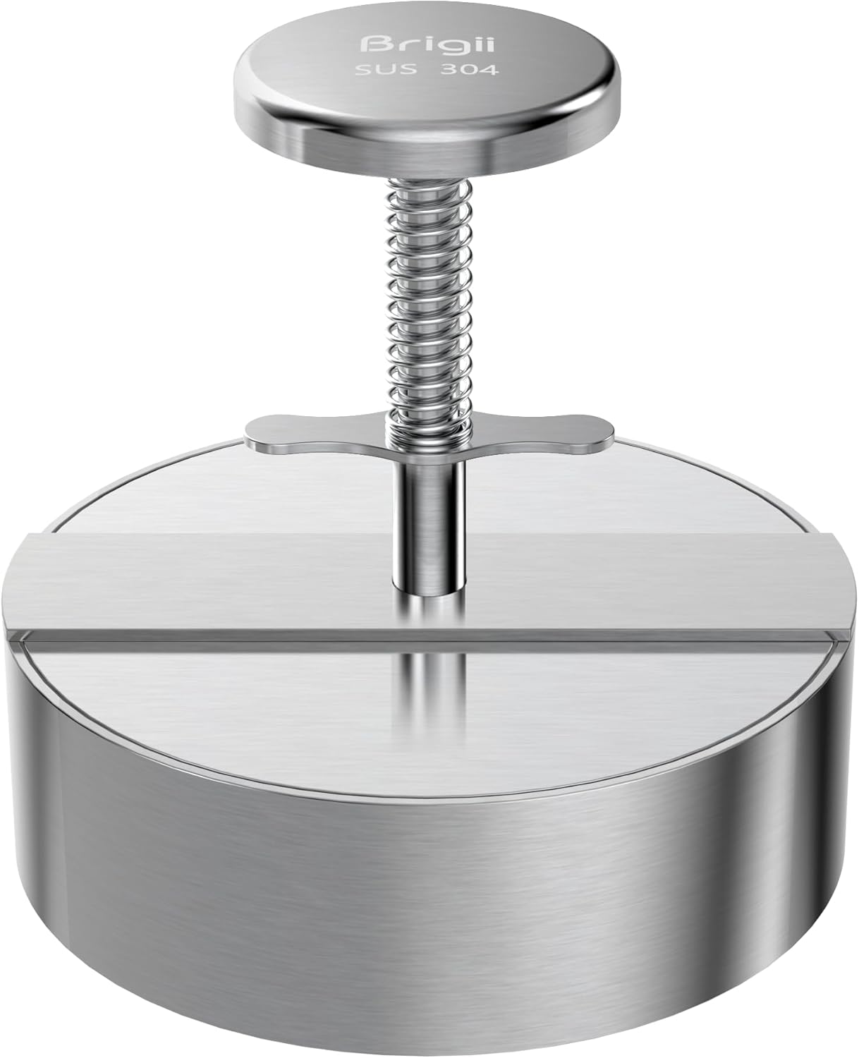 Brigii 304 Stainless Steel Burger Press - 4.5" Hamburger Patty Maker, Heavy Duty Stainless Steel Burger Press for Ground Beef, Burgers (Dishwasher Safe)