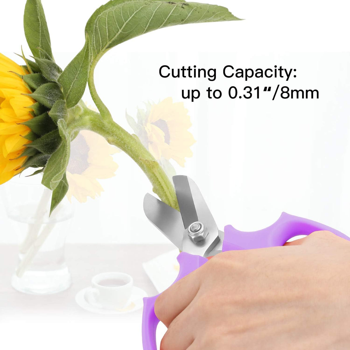 Housolution Flower Scissors, Premium Steel Garden Pruning Shears, Pink