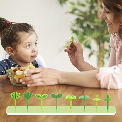 24 PCS Four-Leaf Food Picks for Kids,Fun Bento Picks, Cute Cartoon Four-Leaf Fruit Food Toothpicks,Reusable Kids Lunch Accessories for Bento Box, Lunch Bento Box Picks for Toddler(Green)