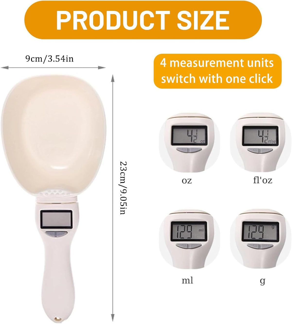 Food Measuring Scoop Scale, Digital Measuring Spoon, Weighing Spoon Scale 800g / 0.1g High Precision with LCD Screen, Display Electronic Measuring Spoon for Kitchen Gadgets and Daily Meals