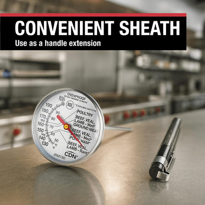 CDN Ovenproof Meat Thermometer | NSF® Certified | ProAccurate® | 1.75" Dial | For Oven & Grill Cooking | Durable Stainless Stem | Fast & Accurate Readings | IRM190