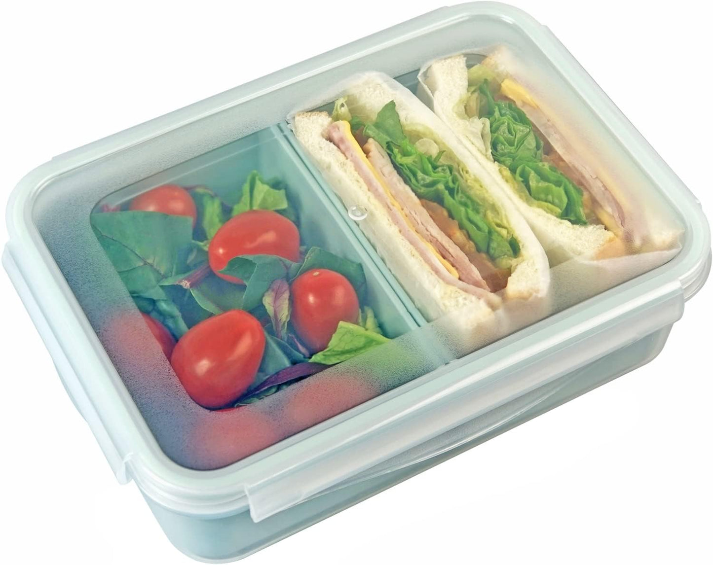 carrotez Food Storage Containers with 3 Removable Compartments, Food Prep Container with Airtight Lids, Portion Control Container, Microwave Safe, Reusable, 4.64 Cup (1100ml)