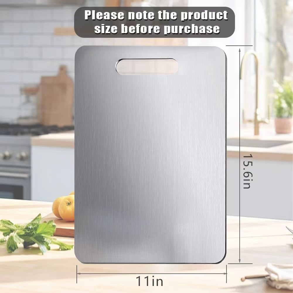 Titanium Cutting Board, 3 PCS Titanium Cutting Boards for Kitchen, Non Toxic, Double-Sided Food Grade Chopping Board for Outdoor Camping(15.6" x 11", 13" x 9.3", 11.8" x 7.8")