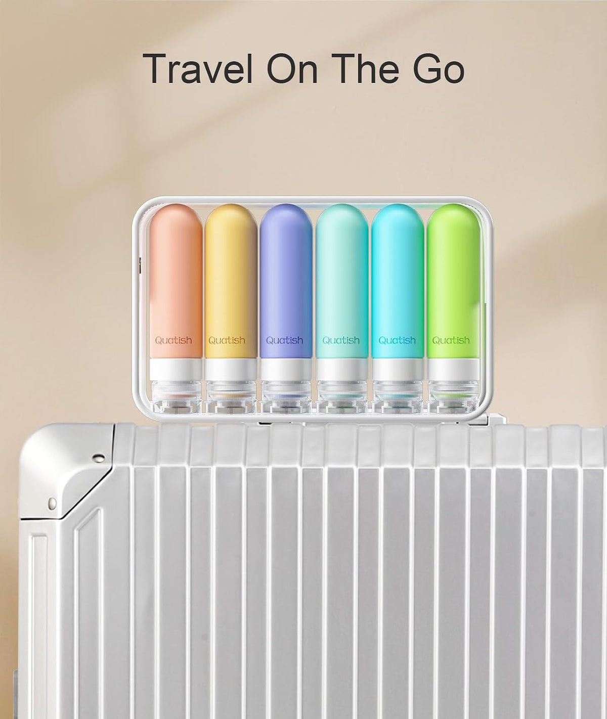 Quatish Travel Bottles for Toiletries, Original Patented Leakproof 3 oz Tsa Approved Travel Size Containers, BPA Free Silicone Shampoo and Conditioner Bottles, Camping Essentials