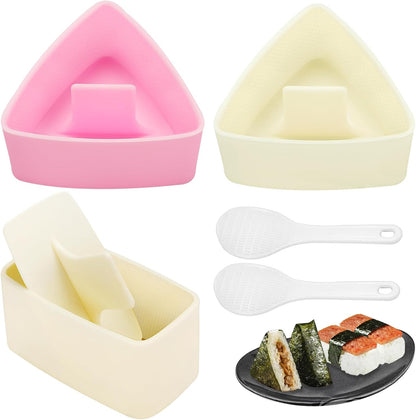 Onigiri Mold Set, 3 Pack Rice Ball Musubi Maker Press Large Triangle Rice Mold, Japanese Sushi Making Kit for Lunch Bento