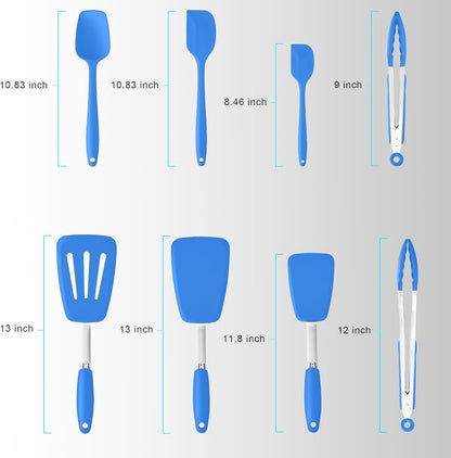 Silicone Spatula 3-piece Set, Ergonomic Handle High Heat-Resistant Spatulas, Non-stick Rubber Spatulas with Stainless Steel Core, Black
