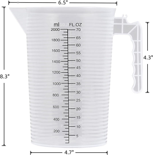 Large Measuring Pitcher for Kitchen, 70oz/2000ml