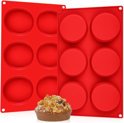 CAKETIME Muffin Top Pan, Silicone Egg Molds for Breakfast Sandwiches 3 Inch Round Baking Pan for Oven English Muffins, Whoopie Pies, Corn Bread, Egg bites, Tarts 3 Pack Confetti