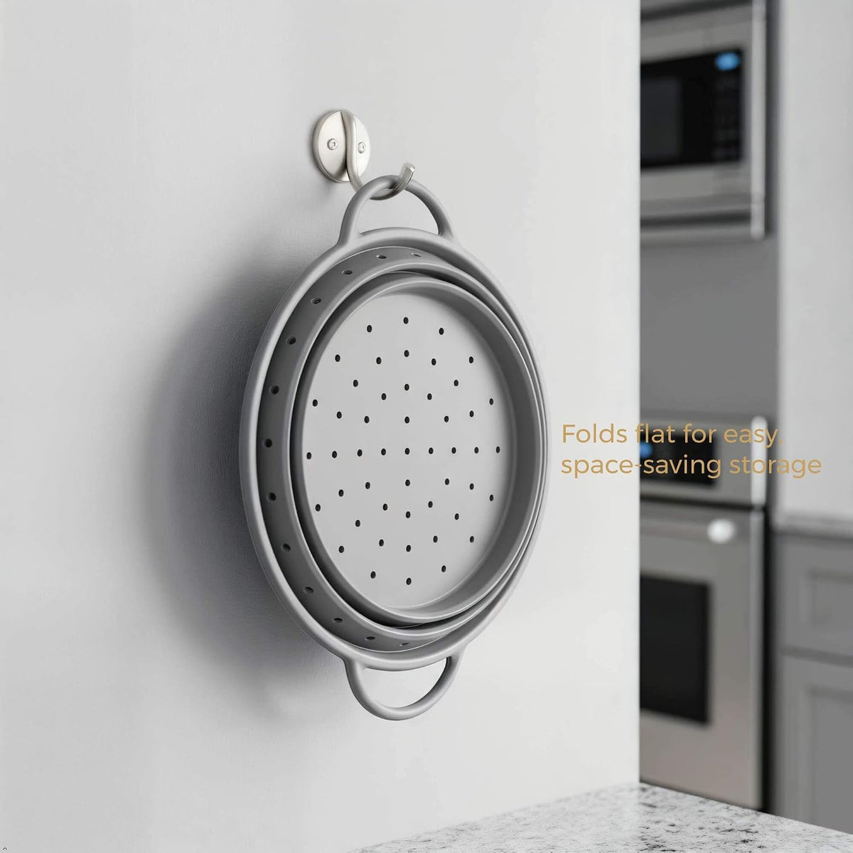 2‑Quart Silicone Collapsible Colander & Kitchen Collapsible Strainer