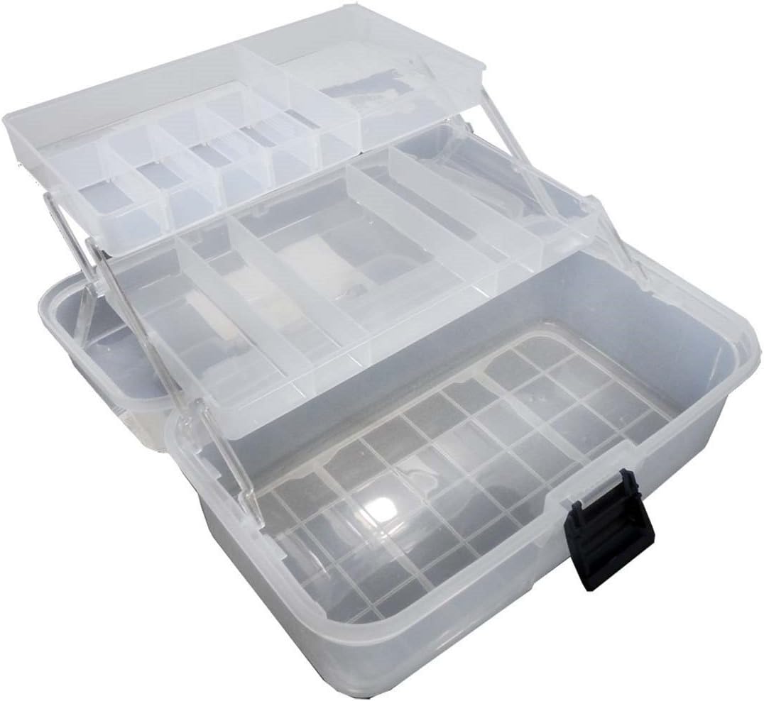 BIN BUDDY 3-Layer Stackable Clear Plastic Boxes | Removable Dividers | 5.75" (14.6 cm) x 5.75" (14.6 cm) x 5" (12.7 cm) | Ideal for Craft & Garage Organizing