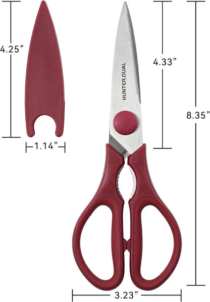 Kitchen Scissors for Food, HUNTER.DUAL Heavy Duty Come Apart Poultry Shears for Cooking, All Purpose for Cutting Chicken, Meat, Fish & Vegetables (Auqa, 8.35 Inch)