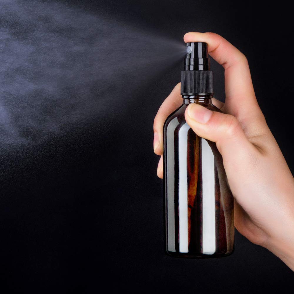 Hydior Amber Glass Spray Bottles for Essential Oils, 4oz, 2 Pack