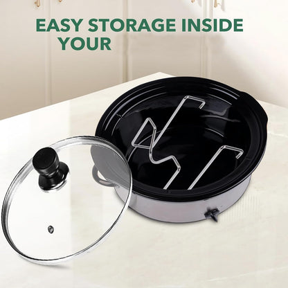 Crock Pot Lid Holder,Stainless Steel Crockpot Lid Holder Attachment,Crockpot Cover Holder,Slow Cooker Lid Holder,Lid Hanger For Crock Pot while Cooking