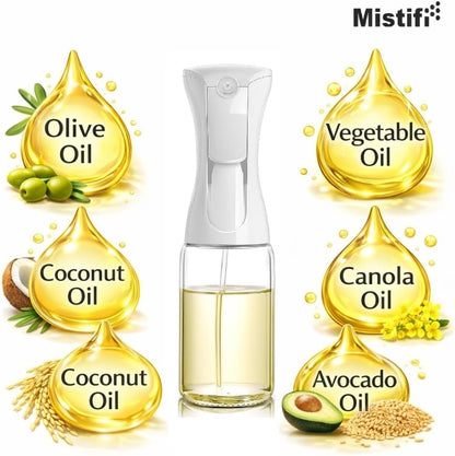 Mistifi Oil Sprayer 150ml glass bottle. Upgraded Version.Fine Mist Spray Bottle for Air Fryer, Olive Oil, Avocado Oil, Healthy Nonstick Frying, Commercial & Home Kitchen Use (PS635)
