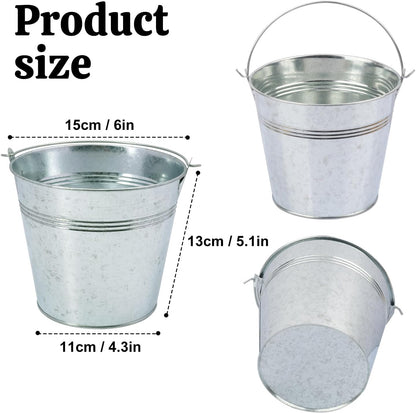 3 Pack 15.3" x 9" x 6" Yellow Metal Galvanized Tub with Handles, 3 Gallon Large Beverage Tubs for Parties, Beer, Wine, and Cocktails, Rust-Proof and Durable Ice Buckets