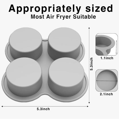 3 Pack Egg Bite Molds for Air Fryer Accessories,4-Cup Silicone Muffin Pans for Baking - Dishwasher Safe, Easy-Release, BPA Free