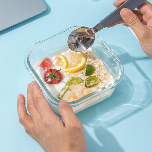 16oz Square Glass Food Storage Containers With Lids, 2 Cup Square Glass Food Containers With Lids, BPA free Small Meal Prep Bowls for leftovers, Dishwasher, Freezer Safe (8Pack)
