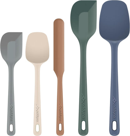 5-Piece Silicone Spatula Set for Baking, 446°F Heat Resistant Non-Stick Cooking Utensils, BPA-Free Food Grade Silicone Scrapers, Non-Scratch Flexible & Dishwasher Safe, Neutral