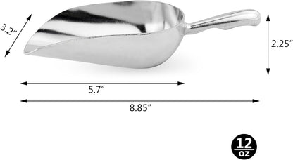 New Star Foodservice 34509 One-Piece Cast Aluminum Round Bottom Bar Ice Flour Utility Scoop, 5-Ounce, Silver (Hand Wash Only)