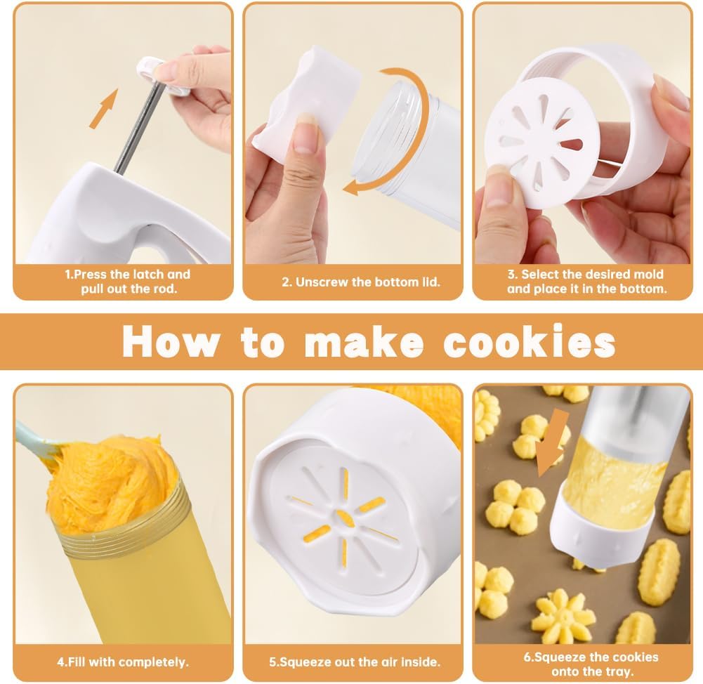 Cookie Press Gun Kit, Spritz Cookie Press Gun Set