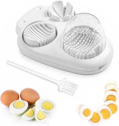 1-Package 3 In 1 Egg Slicer For Hard Boiled Eggs,3-Way Modes Chopper Cutter Stainlesshard Boiled Egg Slicer,Hard Boiled Egg Dishwasher Safe,Egg Cutter For Hard Boiled Eggs Strawberry Mushroom Slicer