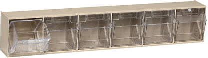 Quantum Storage Systems QTB302WT 2 Drawers Tip Out Cabinet Part Organizer White 14" H x 24" W x 12" D