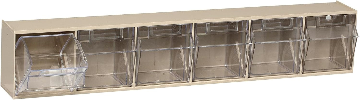Quantum Storage Systems QTB302WT 2 Drawers Tip Out Cabinet Part Organizer White 14" H x 24" W x 12" D