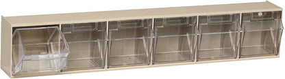Quantum Storage Systems QTB302WT 2 Drawers Tip Out Cabinet Part Organizer White 14" H x 24" W x 12" D