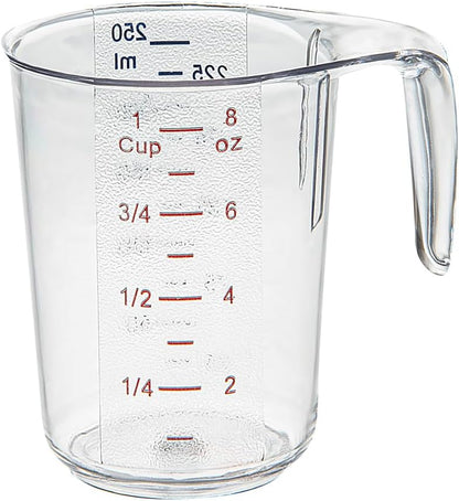 Restaurantware Plastic Measuring Cup - Chef 101 Measuring Jug with Dual Unit Markings, Dishwasher Safe - Clear Measuring Cup for Kitchen, Restaurants
